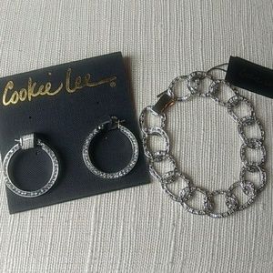 Crystal bracelet and earring set